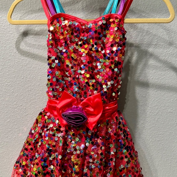 Rainbow sequin Weissman dance costume 10886 IC - Picture 5 of 9